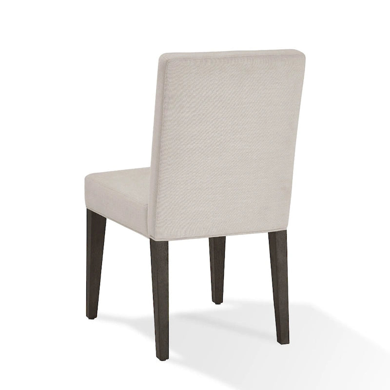 Mod 19 Inch Parson Style Dining Chair, Rubberwood, Set of 2, Light Gray