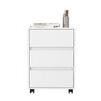 Three Drawers Bang, Filing Cabinet, Roller Blade Glide, White Finish,High quality and durable