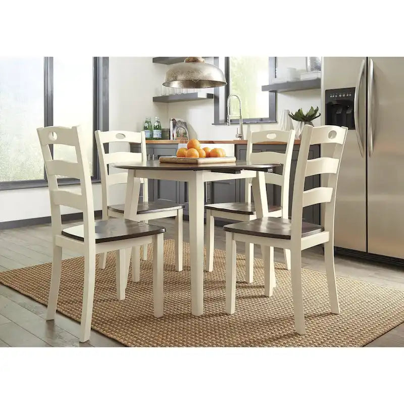 Signature Design by Ashley Woodanville Cream/Brown 5-Piece Dining Package