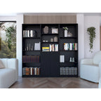 Kenyon 3pc Set 74 Wide 5-Shelf and Cabinet Bookcase