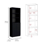 Kenyon 3pc Set 74 Wide 5-Shelf and Cabinet Bookcase