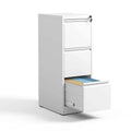 3-Drawers 14.96 W Metal Vertical File Cabinet with Lock Office Home Vertical File Cabinet for A4 Legal/Letter Size