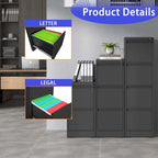 3-Drawers 14.96 W Metal Vertical File Cabinet with Lock Office Home Vertical File Cabinet for A4 Legal/Letter Size