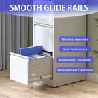 3-Drawers 14.96 W Metal Vertical File Cabinet with Lock Office Home Vertical File Cabinet for A4 Legal/Letter Size
