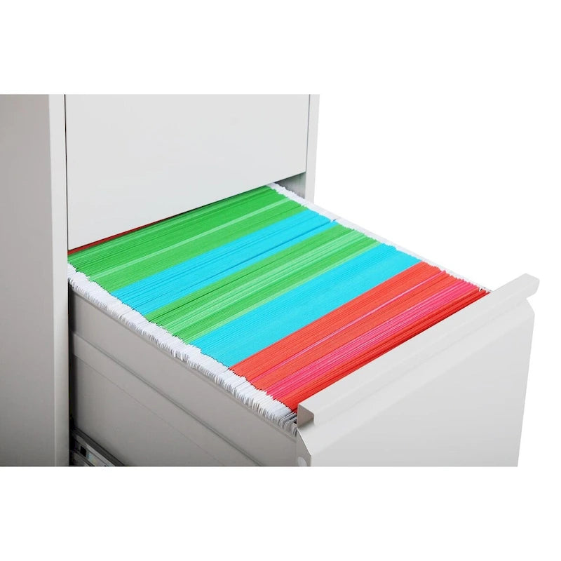 3-Drawers 14.96 W Metal Vertical File Cabinet with Lock Office Home Vertical File Cabinet for A4 Legal/Letter Size