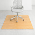 Jani Eco Bamboo Standard Rectangular Natural Chair Mat - (72 x 48), Eco-Friendly Chair Mat