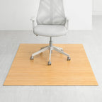 Jani Eco Bamboo Standard Rectangular Natural Chair Mat - (72 x 48), Eco-Friendly Chair Mat