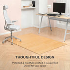 Jani Eco Bamboo Standard Rectangular Natural Chair Mat - (72 x 48), Eco-Friendly Chair Mat