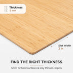 Jani Eco Bamboo Standard Rectangular Natural Chair Mat - (72 x 48), Eco-Friendly Chair Mat