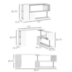 Modern L-Shaped Home Office Workstation with 3-Tier Storage Shelves