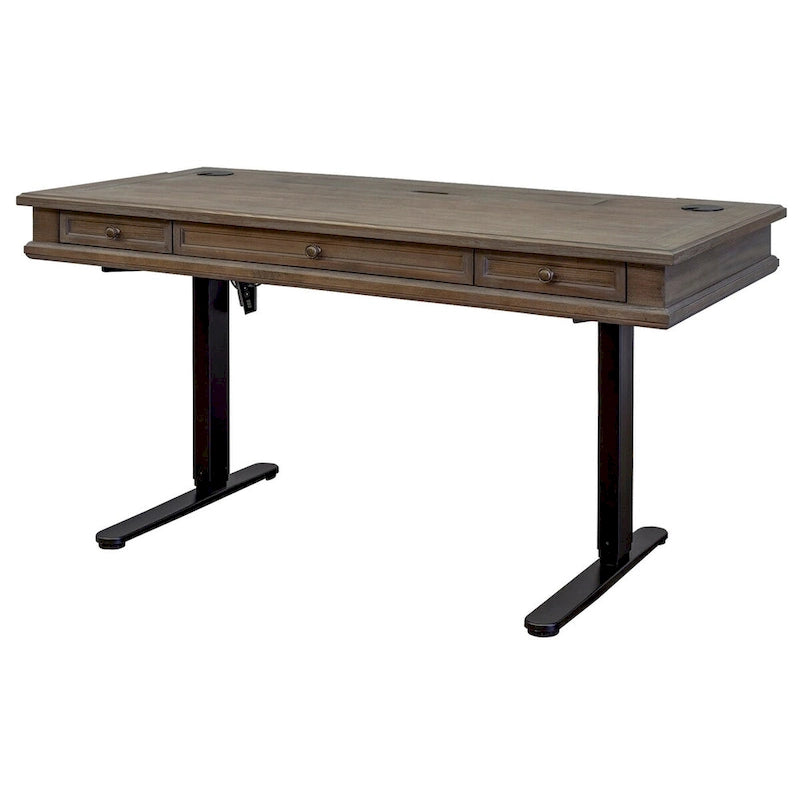 Carson Wood Electronic Sit/Stand Desk, Standing Desk, Gray