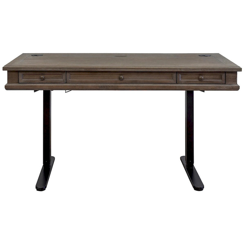 Carson Wood Electronic Sit/Stand Desk, Standing Desk, Gray