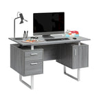 Deluxe Stylish Modern Grey Computer Desk with Storage