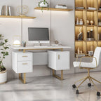 Deluxe Stylish Modern Grey Computer Desk with Storage
