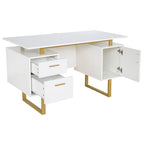 Deluxe Stylish Modern Grey Computer Desk with Storage