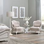 Antique White Upholstered Accent Chair