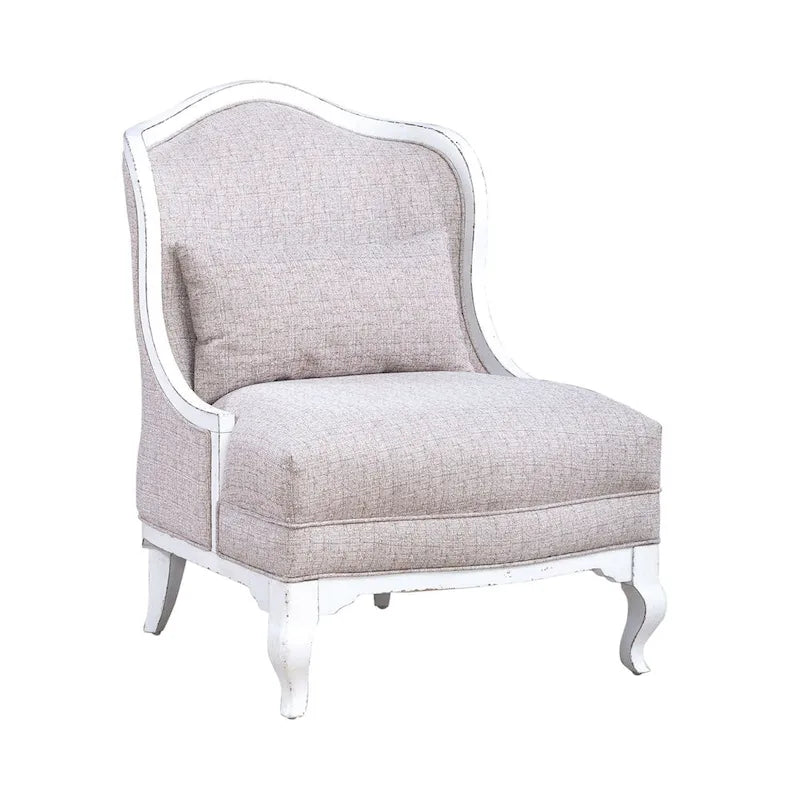 Antique White Upholstered Accent Chair