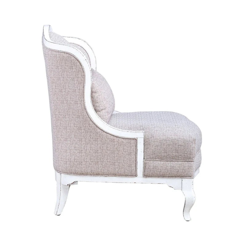 Antique White Upholstered Accent Chair