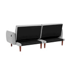 Convertible Futon Sofa Bed, Adjustable Couch Sleeper, Couch Corduroy Fabric Comfy Sofa bed with Wooden Legs & 2 Pillows
