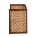 Lovina Bohemian Light Honey Rattan and Acacia Wood Accent Bench