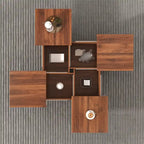 Square Marble Veneer Coffee Table Sliding Top with Storage by Harper&Bright Designs
