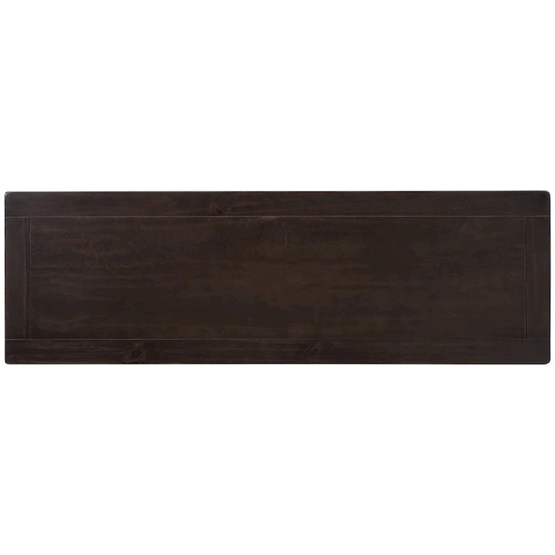 Retro Design Console Table with Two Open Shelves, Pine Solid Wood Frame and Legs for Living Room