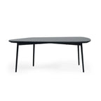 HomeRoots 47 Black And Black Marble Stone Free Form Coffee Table