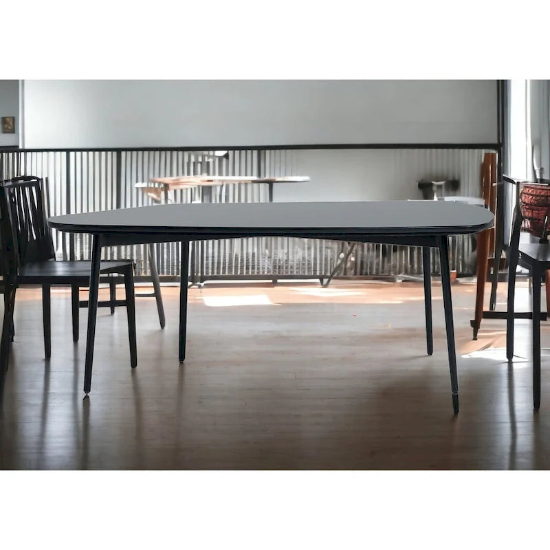 HomeRoots 47 Black And Black Marble Stone Free Form Coffee Table