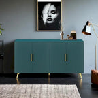 Wood TV Stand with Storage Cabinet & Adjustable Shelves, Media TV Console for Living Room Bedroom