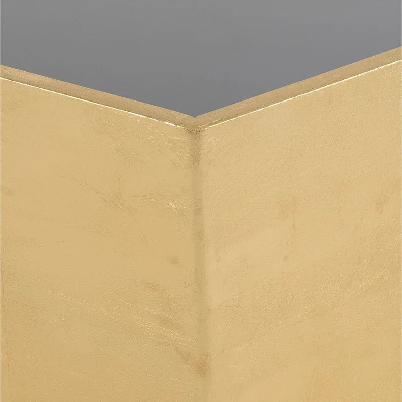 Sagebrook Home Glam Modern Wood Gold Hexagon Glass Top Coffee Table - 48 x 42 x 16