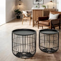 Nesting Coffee Tables with Steel Body and Removable Top (Set of 2)