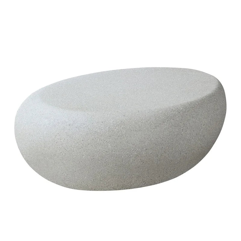 43.31Fiberglass Elliptical Coffee Table for Living Room Vintage Table, Irregular Center Table,No Need Assembly