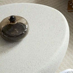 43.31Fiberglass Elliptical Coffee Table for Living Room Vintage Table, Irregular Center Table,No Need Assembly