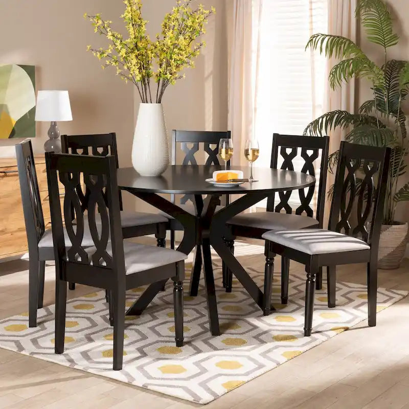 Modern Minimalist 7-Piece Dining Table And Chair Set