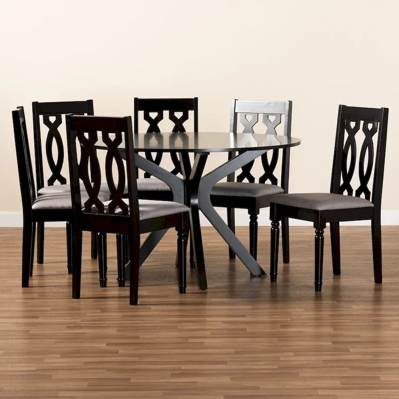Modern Minimalist 7-Piece Dining Table And Chair Set