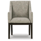 Sonn 24 Inch Dining Armchair, Set of 2, Padded Beige Upholstery, Brown Legs