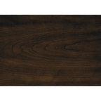 Humpty 43 Inch Bench, Gray Polyester Upholstery, Cherry Brown Solid Wood