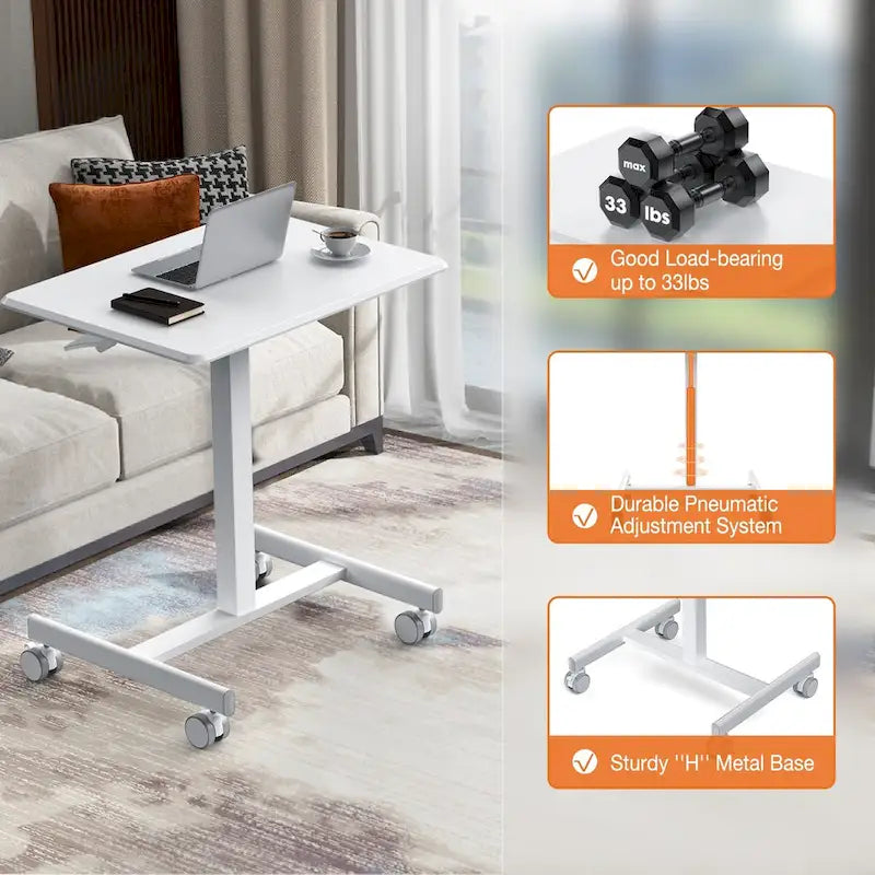 Mobile Rolling Standing Desk with Adjustable Height
