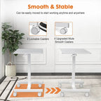 Mobile Rolling Standing Desk with Adjustable Height
