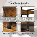 Printer Stand with Charging Station and USB Ports Large 3-Tier - 24D x 18.62W x 30.86H