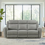 Roundhill Furniture Wesley 2-Piece Transitional Reclining Set, Gray