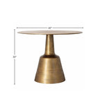 40-Inch Wide Cast Aluminum Dining Table, Gold