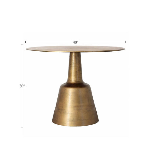 40-Inch Wide Cast Aluminum Dining Table, Gold