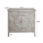 2 Door Cabinet, American Furniture, Suitable for Bedroom, Living Room, Study,Grey+White