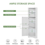5-Tiers Bathroom Floor Storage Cabinet, Slim Bathroom Storage Cabinet