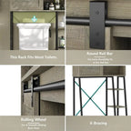 Over The Toilet Storage Cabinet with Toilet Paper Holder Stand - 11.81D x 32.49W x 60.63H
