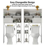 Over The Toilet Storage Cabinet with Toilet Paper Holder Stand - 11.81D x 32.49W x 60.63H