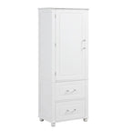 61 Tall Wood 1-door Bathroom Cabinet with Drawers and Adjustable Shelves