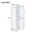 Freestanding Storage Cabinet with Hook and Adjustable Shelf