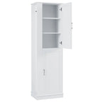 Freestanding Storage Cabinet with Hook and Adjustable Shelf